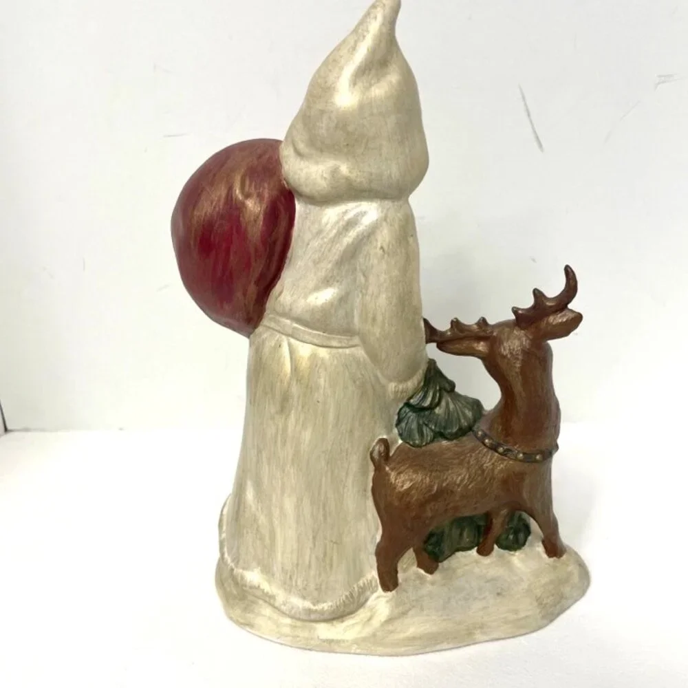 Vtg Ceramic Santa Claus Reindeer Gifts & Christmas Tree 10